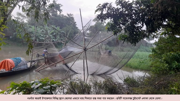 আত্রাইয়ে নদ-নদীতে পানি বৃদ্ধি, জেলেদের মাছ শিকারের ধুম