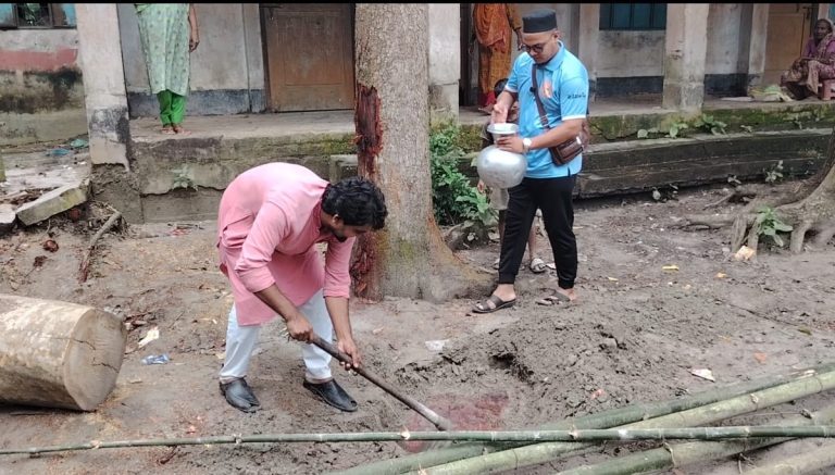 শিবচরে গাছ কেটে মাটির নিচে গোড়া ঢাকার চাঞ্চল্যকর অভিযোগ