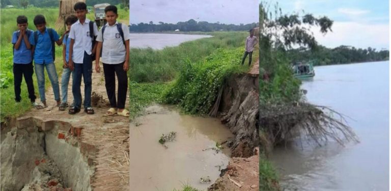 শিবচরে আড়িয়াল খাঁর ভাঙনে দিশেহারা মানুষ: হুমকির মুখে সড়ক-বেড়িবাঁধ ও শিক্ষাপ্রতিষ্ঠান