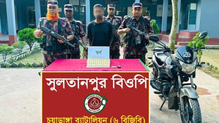 দর্শনা সীমান্তে ৩৯টি স্বর্ণের বারসহ রবিউল ইসলাম আটক