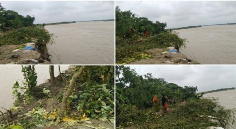 লালপুরে ৩০ পরিবারের বাড়িঘর নদী গর্ভে